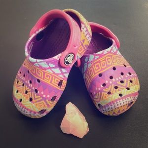 Tribal print baby Crocs